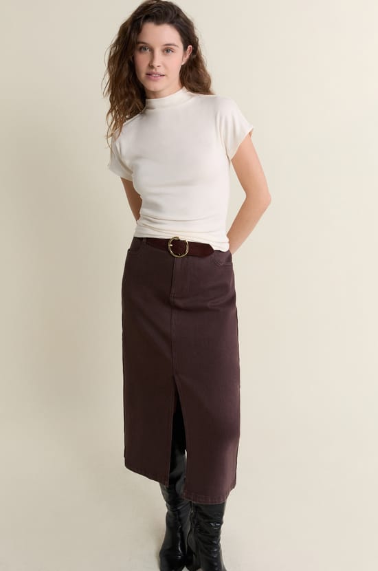 Long Denim Skirt;${refinementColor}