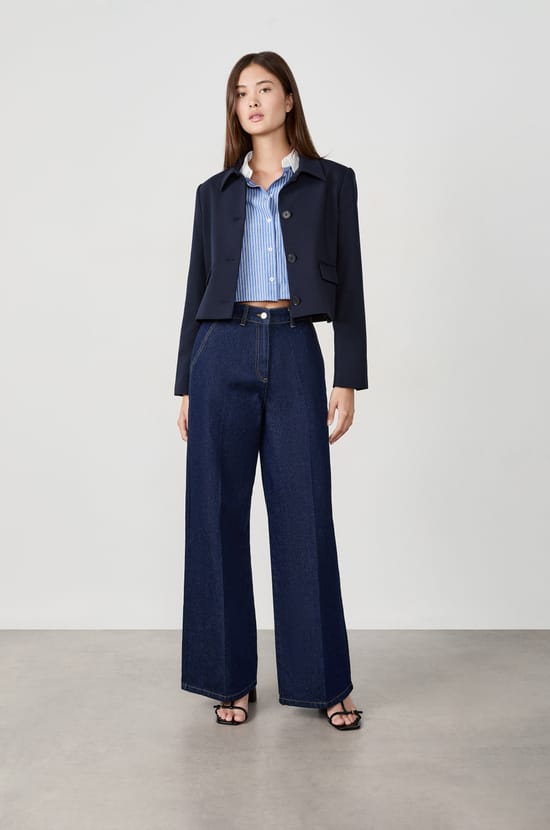 Wide cotton jeans;${refinementColor}