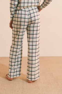 Pantalon de pyjama &agrave; carreaux en coton;${refinementColor}