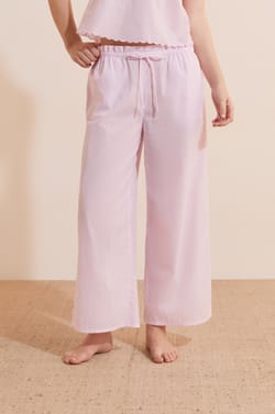 Pantalon de pyjama &agrave; rayures en coton;${refinementColor}