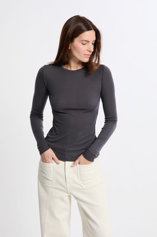 T-shirt thermique col roulé avec laine;${refinementColor}