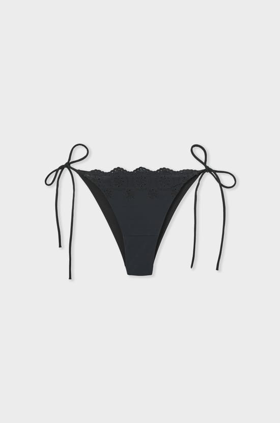 Bikini brésilien à nouer bas de maillot avec broderies;${refinementColor}