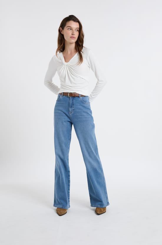 Straight cotton jeans;${refinementColor}