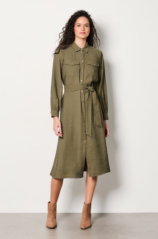 Robe chemise ceintur&eacute;e;${refinementColor}