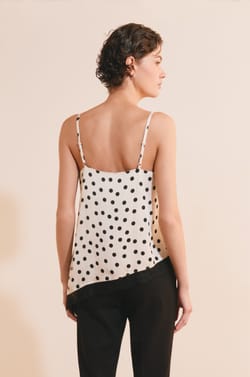 Caraco asym&eacute;trique &agrave; pois;${refinementColor}