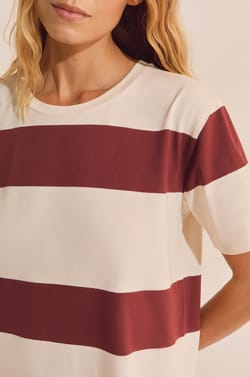 Robe longue &agrave; rayures;${refinementColor}