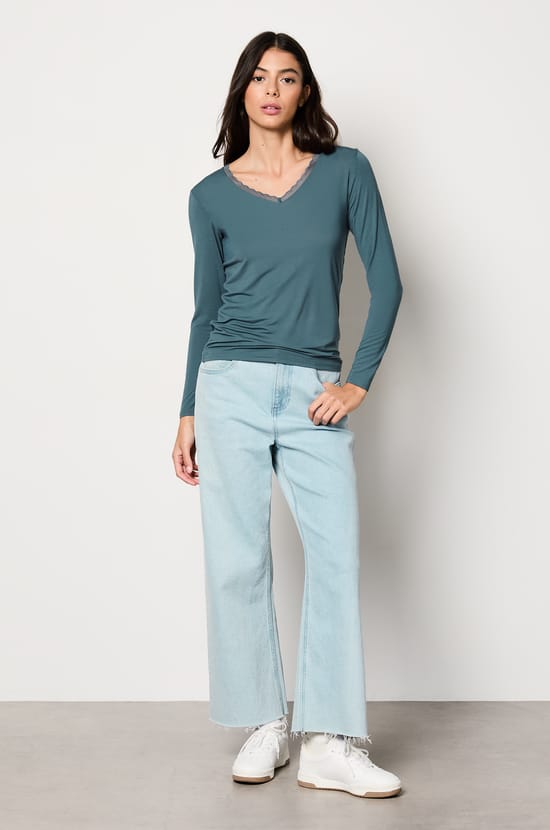 Long-sleeved Thermal Knit T-shirt;${refinementColor}
