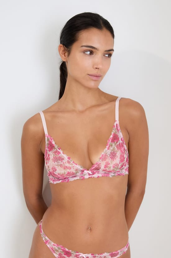 Soutien-gorge triangle en dentelle;${refinementColor}