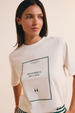 Baumwoll-T-Shirt mit Message;${refinementColor}
