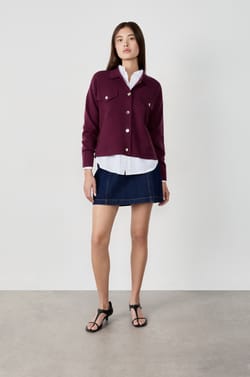 Cardigan with Gold Buttons;${refinementColor}