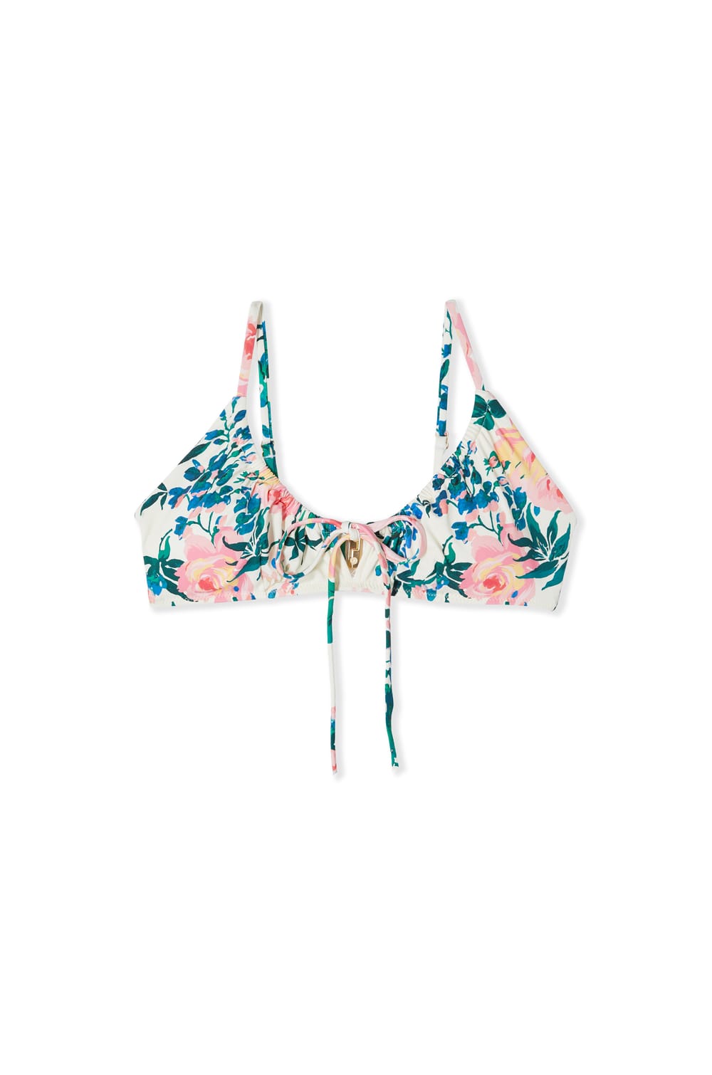 Floral Bikini Top with Bow;${refinementColor}