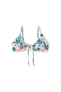 Floral Bikini Top with Bow;${refinementColor}