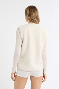 Sleeveless sherpa effect cardigan;${refinementColor}