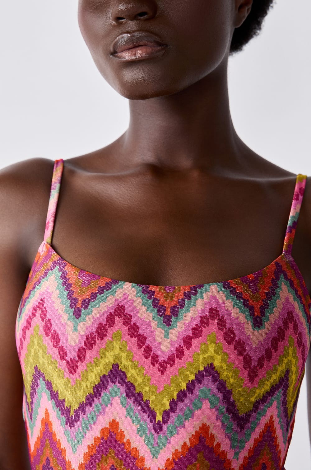 One-piece swimsuit with patterns;${refinementColor}