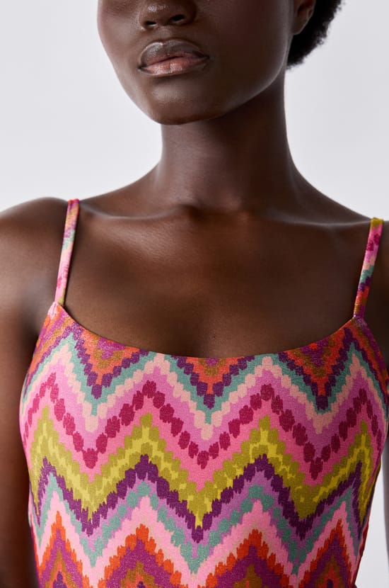 One-piece swimsuit with patterns;${refinementColor}