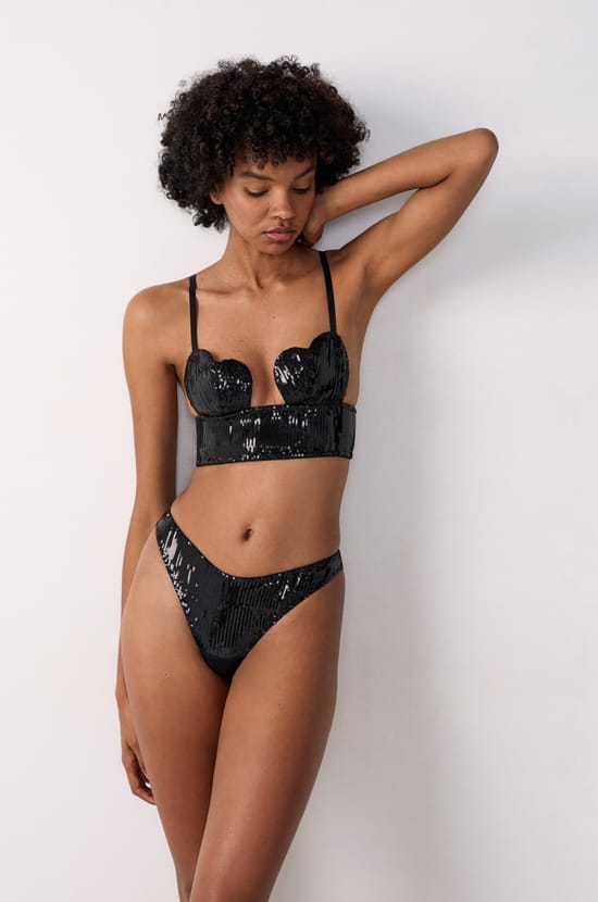 High Leg Tanga With Sequins;${refinementColor}