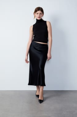 Long Satin Skirt;${refinementColor}