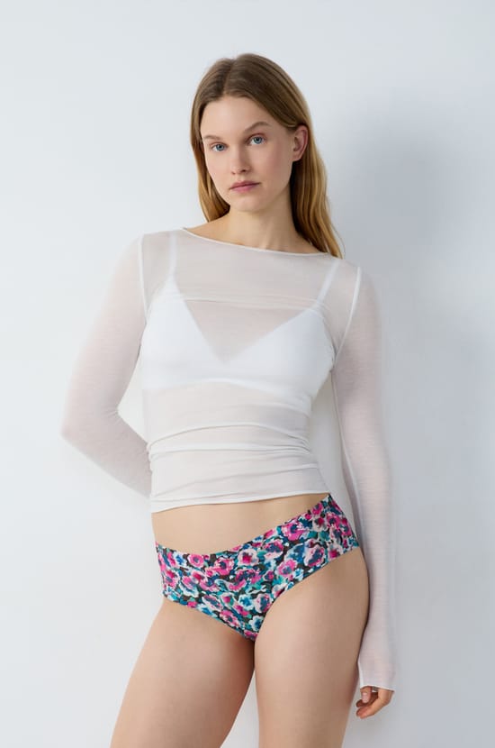 Hipster en microfibre sans coutures imprimé;${refinementColor}