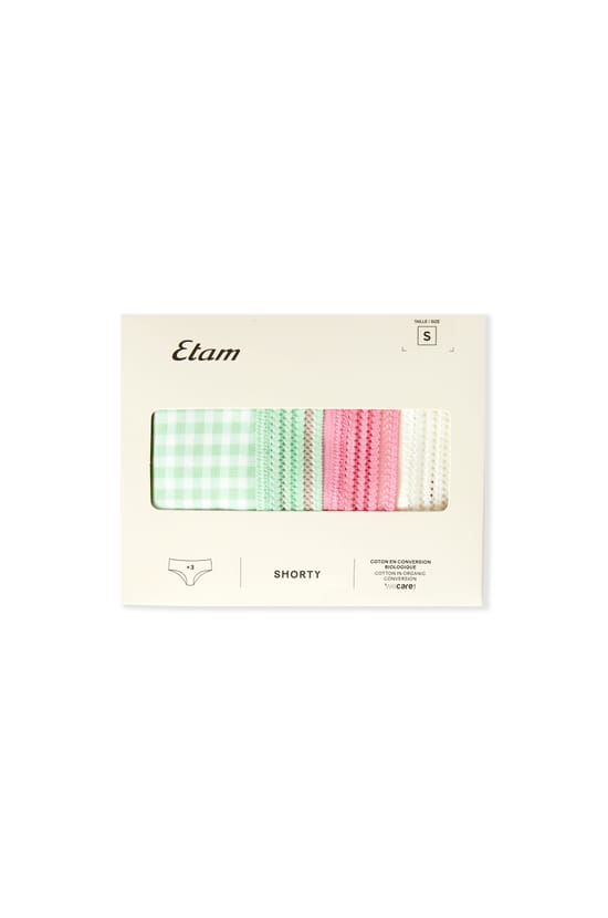 Lot de 3 shortys en coton;${refinementColor}