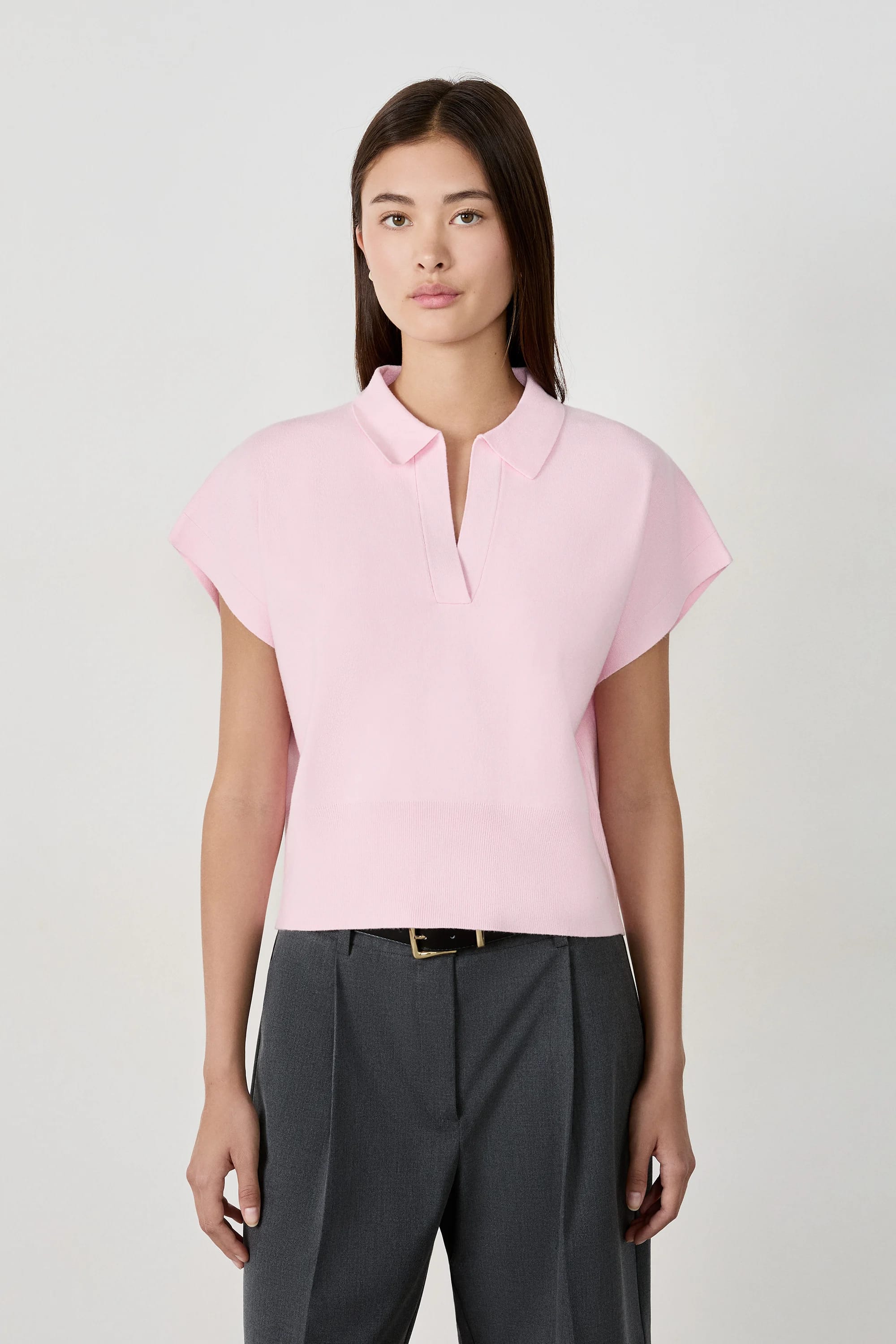pull sans manches col polo