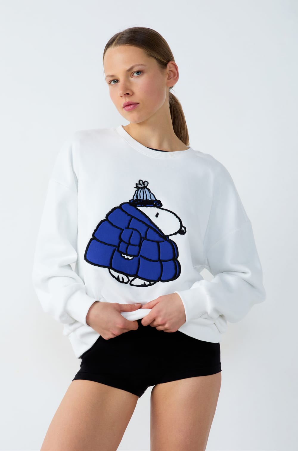 Cotton Snoopy Peanuts© Pajama Sweatshirt;${refinementColor}