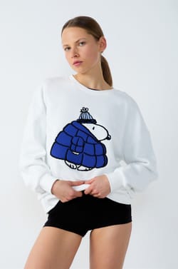 Cotton Snoopy Peanuts© Pajama Sweatshirt;${refinementColor}