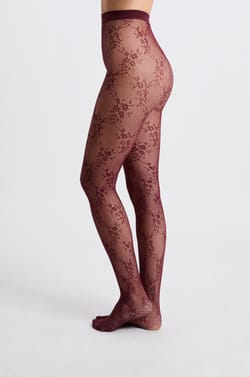 Collant transparent &agrave; motifs - r&eacute;sille;${refinementColor}