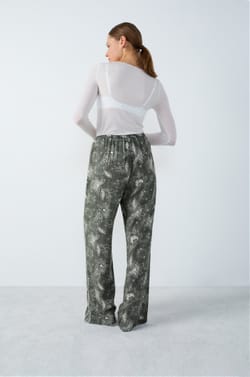 Flared Patterned Pyjama Bottoms;${refinementColor}