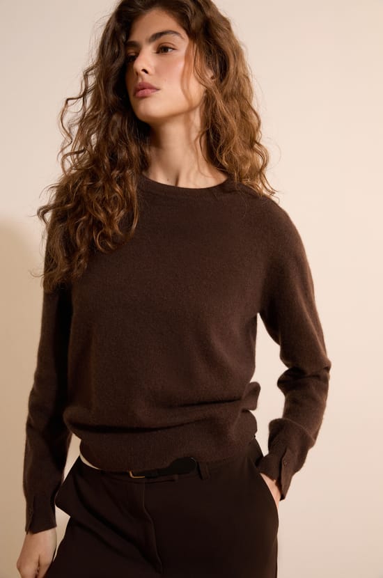 Pull col rond 100% cachemire;${refinementColor}