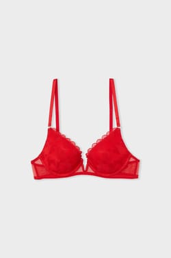 Soutien-gorge N.2 - Push-up plongeant &agrave; broderie c&oelig;urs;${refinementColor}
