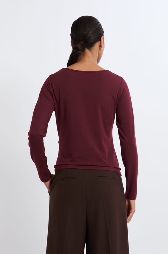 T-shirt col rond manches longues;${refinementColor}