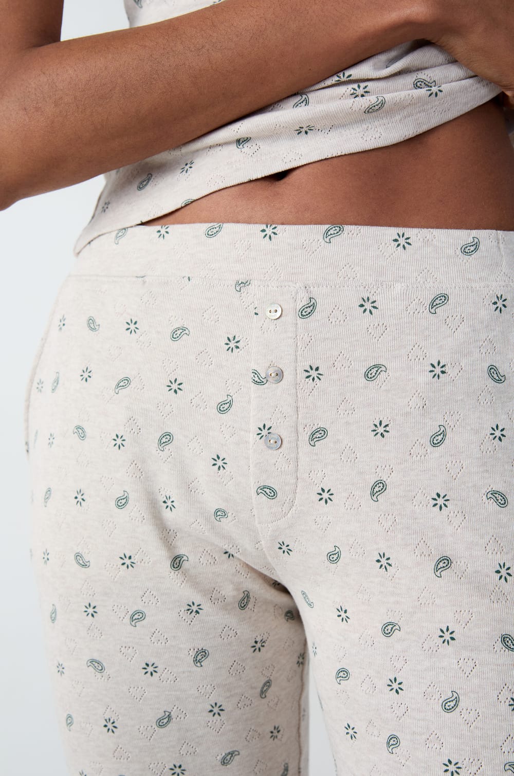 Bavlněné pyžamové kalhoty se srdíčkovým vzorem;${refinementColor}