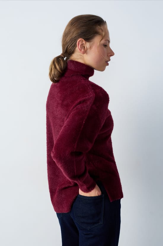 Fleece Turtleneck Sweater;${refinementColor}