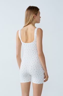Cotton Ribbed Short Jumpsuit;${refinementColor}