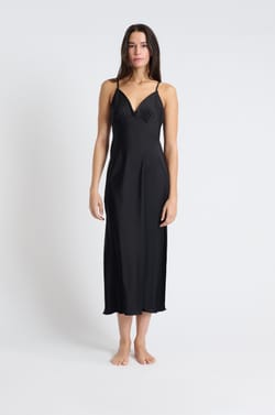 Long Satin Nightdress;${refinementColor}