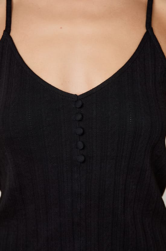 Cotton Tank Top with Thin Straps;${refinementColor}