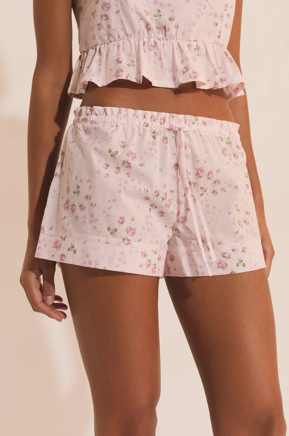 Short de pyjama &agrave; motifs fleuris;${refinementColor}