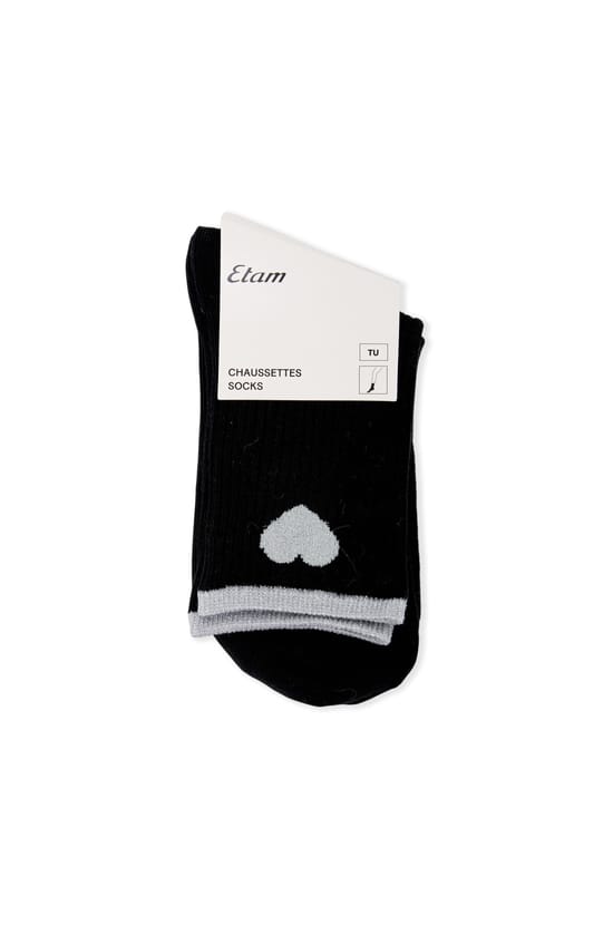 Chaussettes avec coton &agrave; motif coeur;${refinementColor}