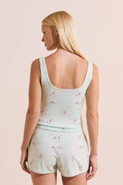 D&eacute;bardeur de pyjama &agrave; motifs en coton pointelle;${refinementColor}