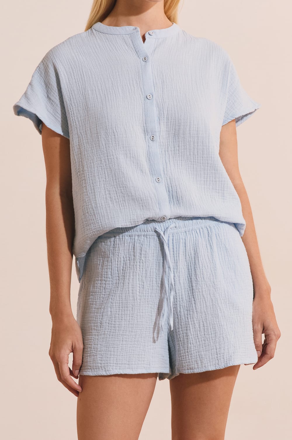 Short de pyjama en gaze de coton;${refinementColor}