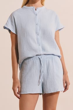 Short de pyjama en gaze de coton;${refinementColor}