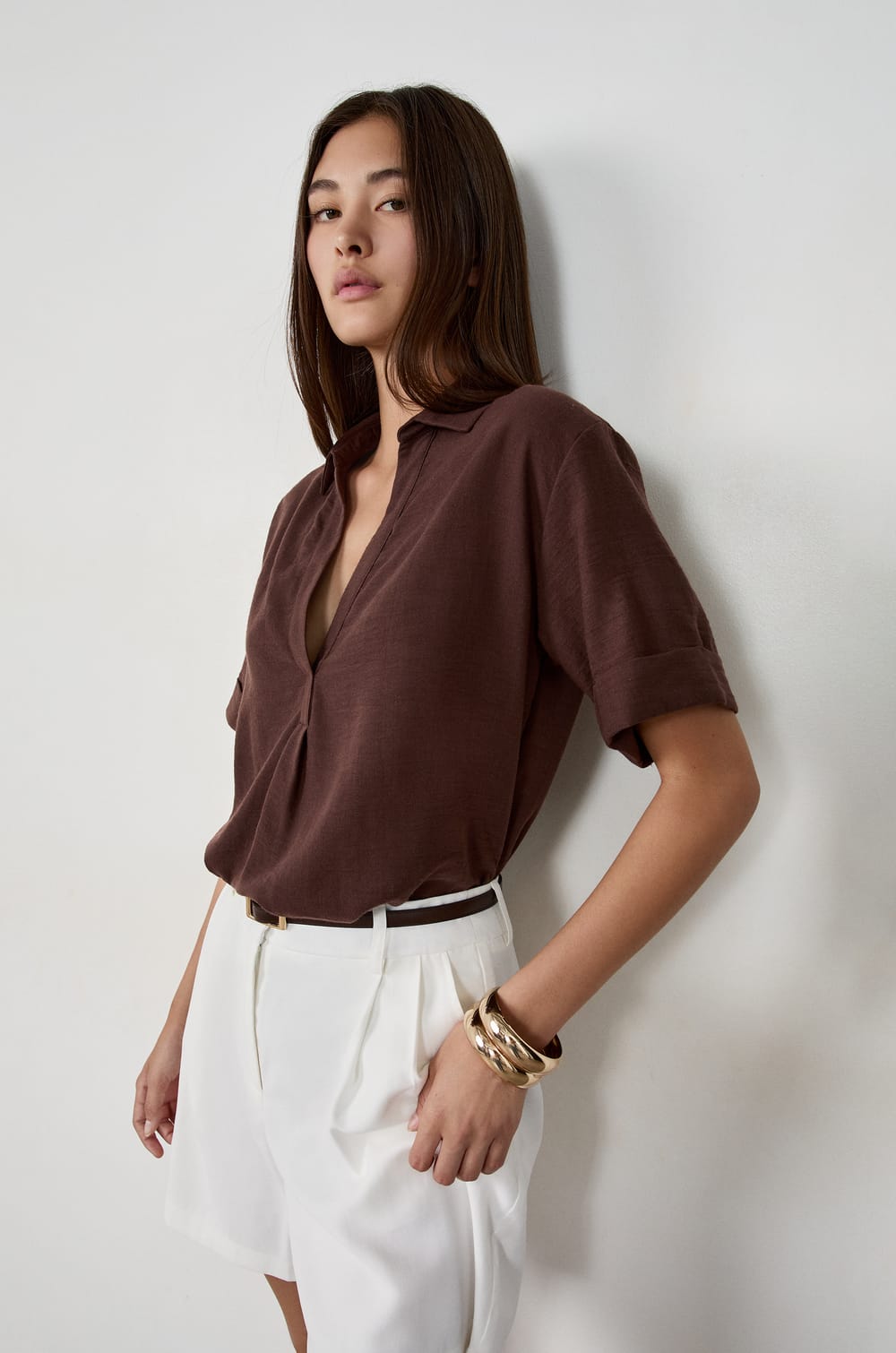 Blouse col V;${refinementColor}