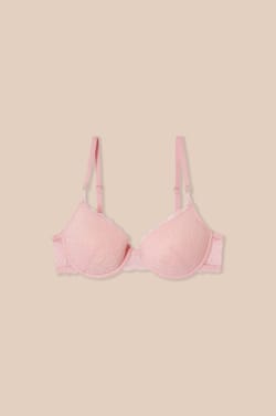 Lace Demi Bra With Heart Patterns;${refinementColor}