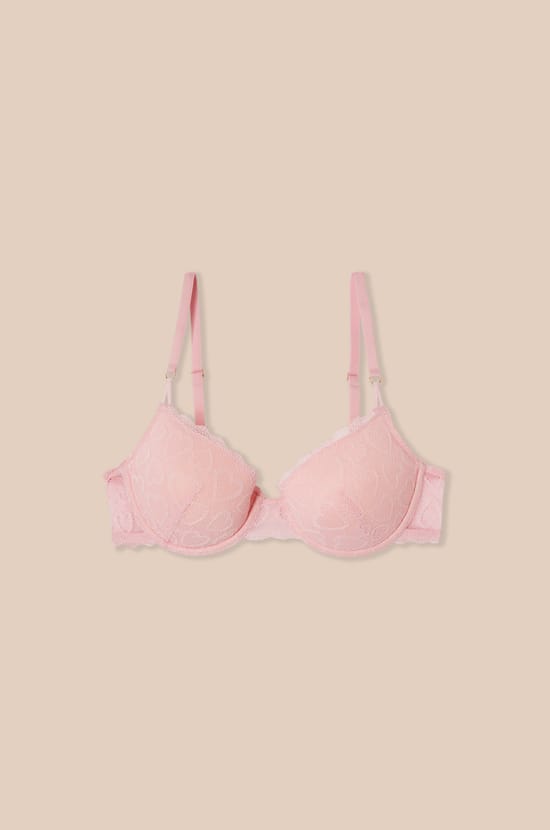 Soutien-gorge classique avec motifs coeurs;${refinementColor}