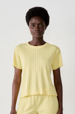 T-shirt en pointelle;${refinementColor}