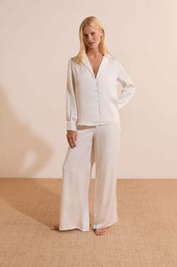 Pantalon de pyjama satin&eacute;;${refinementColor}