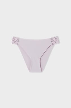 Culotte en microfibre et dentelle;${refinementColor}