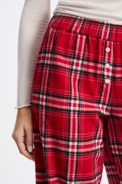 Pantalon de pyjama à carreaux en coton;${refinementColor}