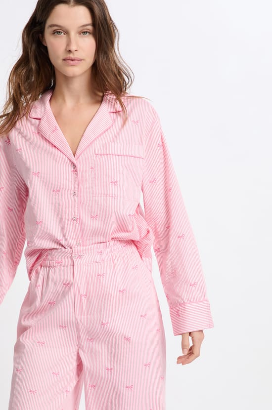 Chemise de pyjama en coton &agrave; motifs;${refinementColor}