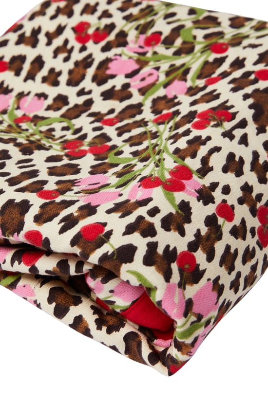 Fouta en coton &agrave; motifs l&eacute;opard & fleurs;${refinementColor}